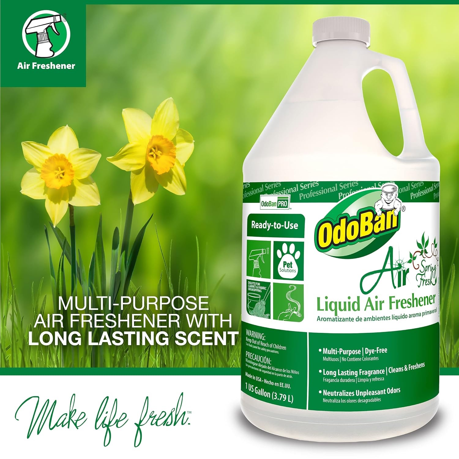 image:imageOdoBan 977462G RTU Air Spring Fresh Liquid Air Freshener 1 Gallon Bottle