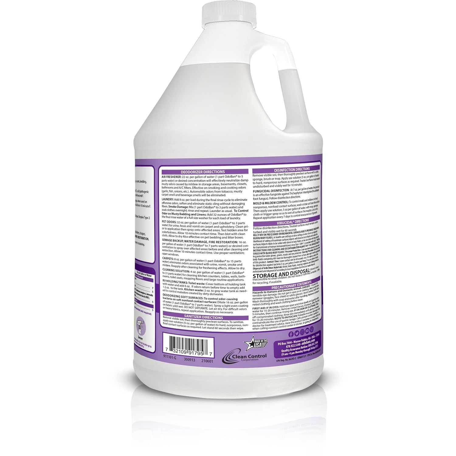 image:imageOdoBan Disinfectant Concentrate and Odor Eliminator 1 Gallon Citrus ScentPurple