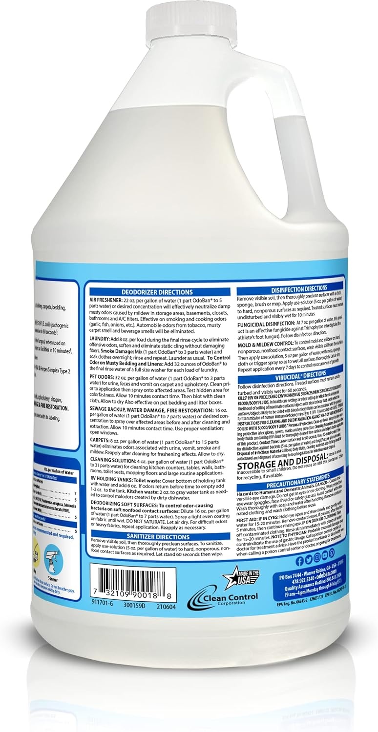 image:imageOdoBan Disinfectant Concentrate and Odor Eliminator 1 Gallon Fresh Linen Scent128 Fl Oz Pack of 1