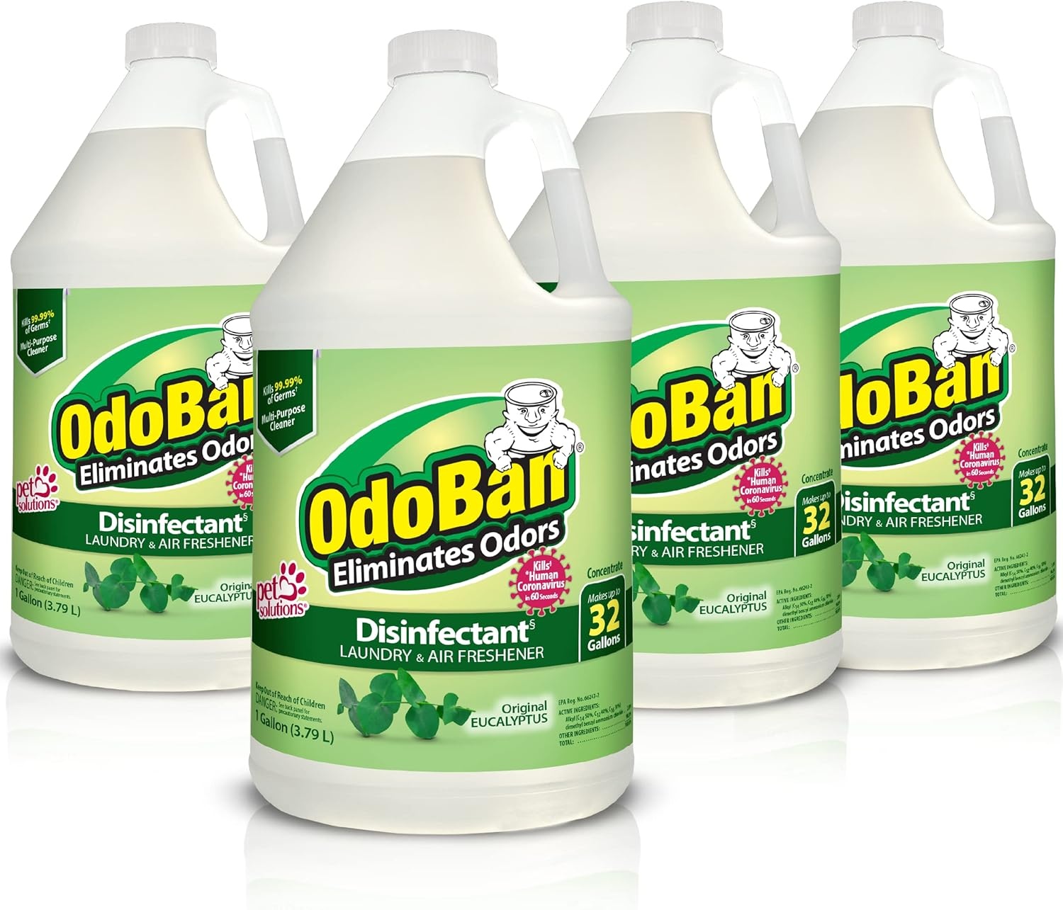 image:imageOdoBan Disinfectant Concentrate and Odor Eliminator Made in the USA Original Eucalyptus Lavender and Cotton Breeze Scents 3 GallonsEucalyptus