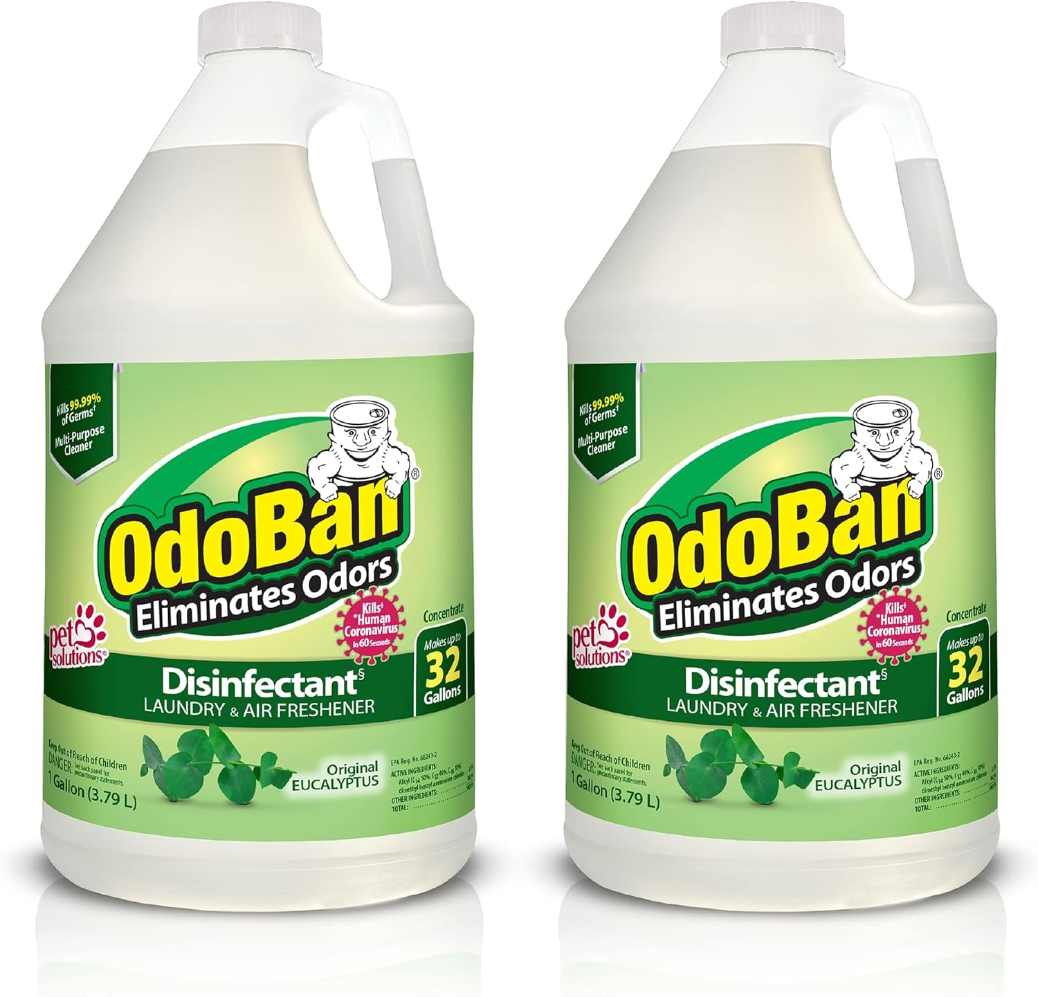 image:imageOdoBan Disinfectant Concentrate and Odor Eliminator Made in the USA Original Eucalyptus Lavender and Cotton Breeze Scents 3 GallonsEucalyptus