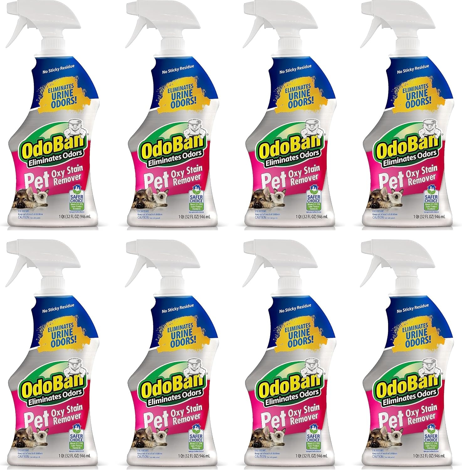 image:imageOdoBan Pet Solutions Oxy Stain Remover Pet Stain Eliminator Made in the USA 6Pack 32 Ounce Spray EachUnscented