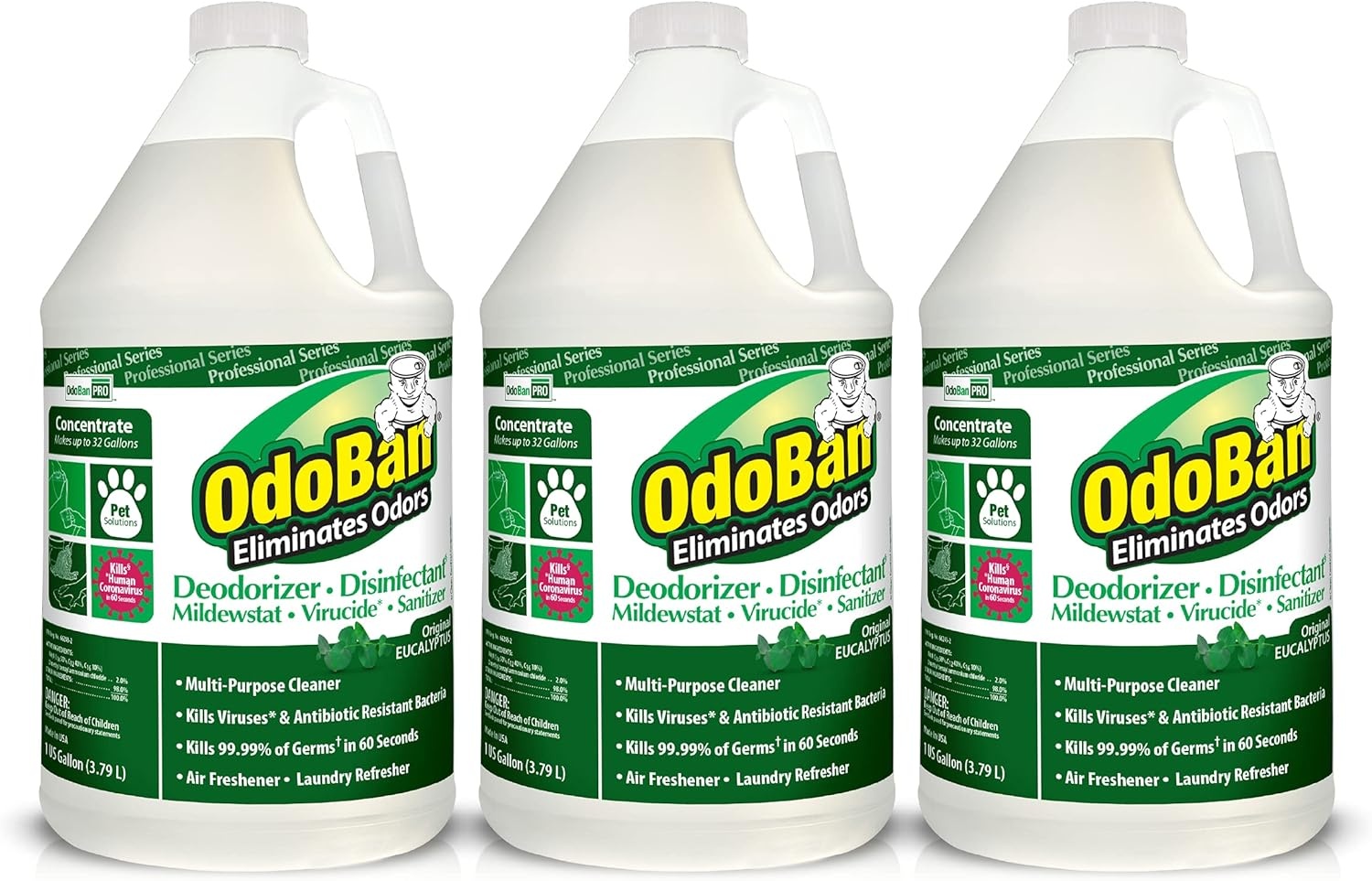 image:imageOdoBan Professional Disinfectant and Odor Eliminator Concentrate Made in the USA Original Eucalyptus Scent 1 GallonEucalyptus