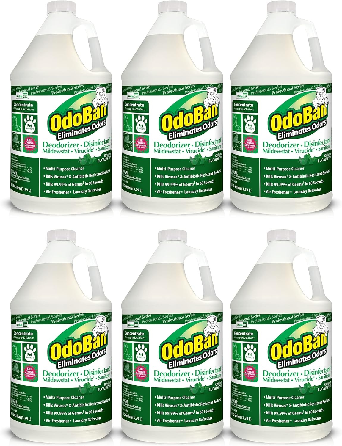 image:imageOdoBan Professional Disinfectant and Odor Eliminator Concentrate Made in the USA Original Eucalyptus Scent 1 GallonEucalyptus