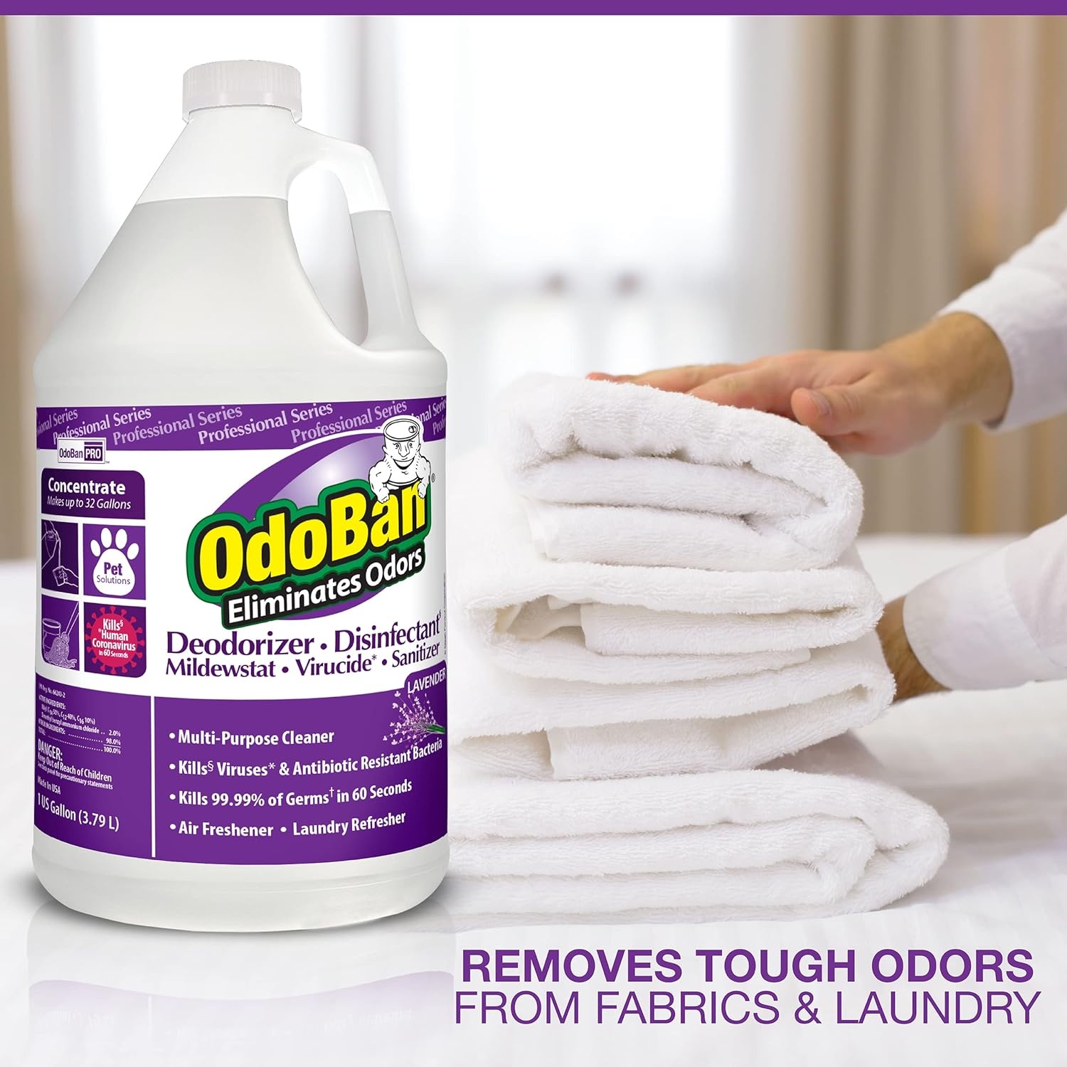 image:imageOdoBan Professional Disinfectant and Odor Eliminator Concentrate Made in the USA Original Eucalyptus Scent 1 GallonLavender
