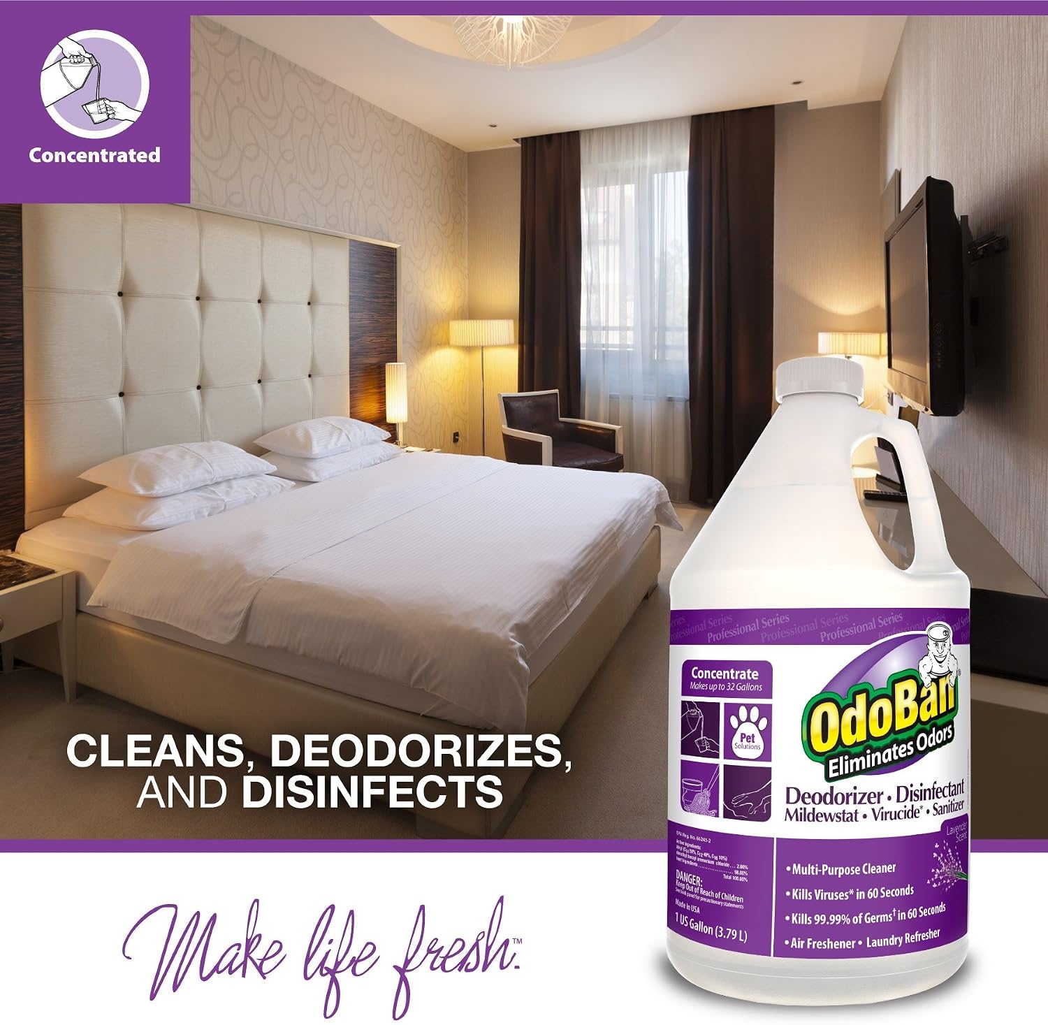 image:imageOdoBan Professional Disinfectant and Odor Eliminator Concentrate Made in the USA Original Eucalyptus Scent 1 GallonLavender