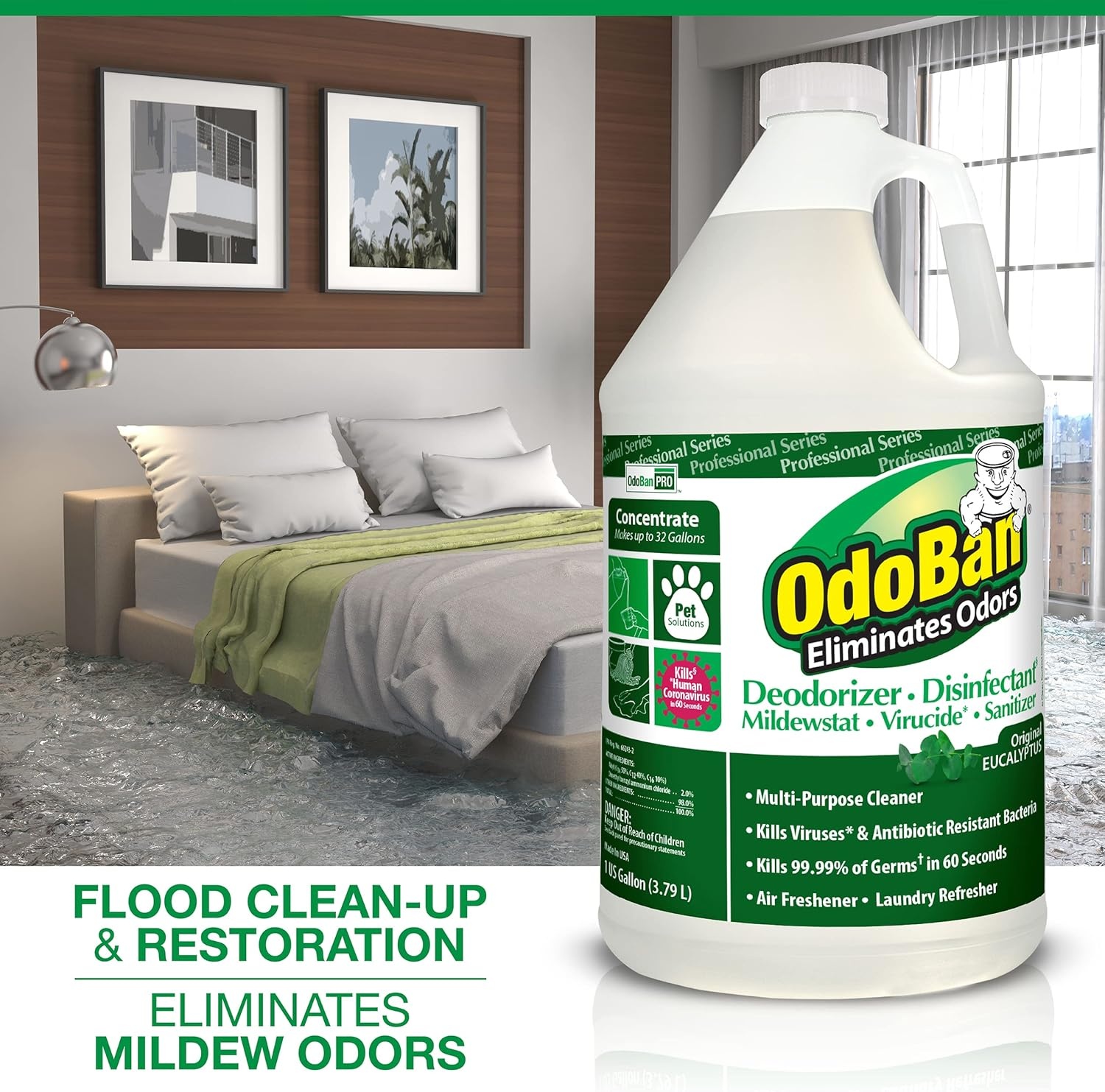 image:imageOdoBan Professional Disinfectant and Odor Eliminator Concentrate Made in the USA Original Eucalyptus Scent 1 GallonVariety
