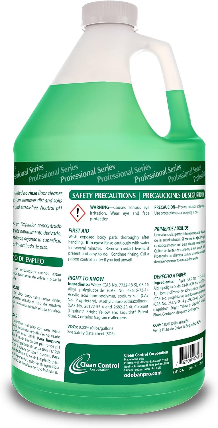 image:imageOdoBan Professional Series Neutral pH No Rinse Floor Cleaner Concentrate Made in the USA 4 Gallons
