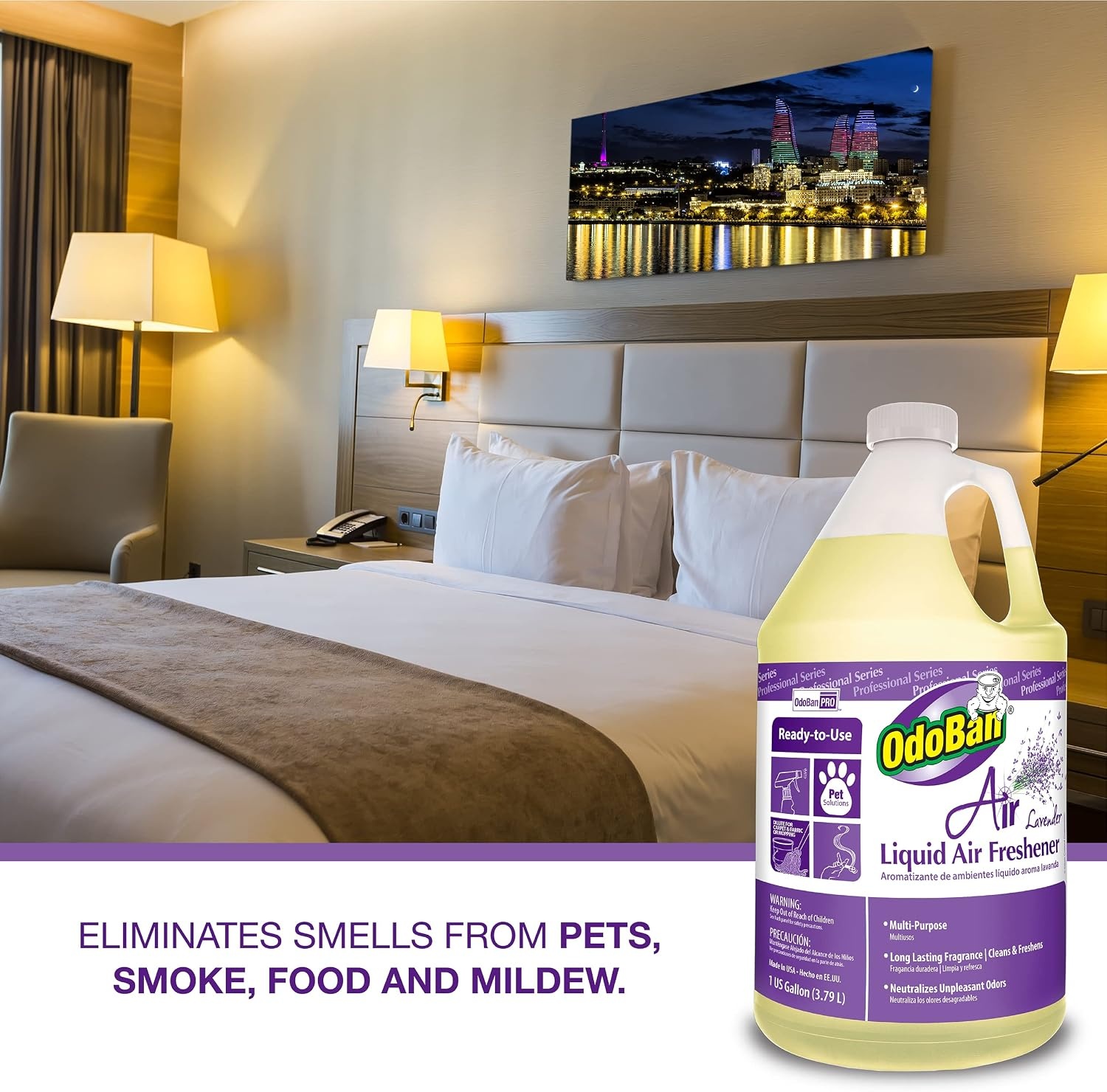 image:imageOdoBan Professional Series ReadytoUse Air Lavender Liquid Air Freshener Made in the USA Lavender Scent 1 GallonVariety