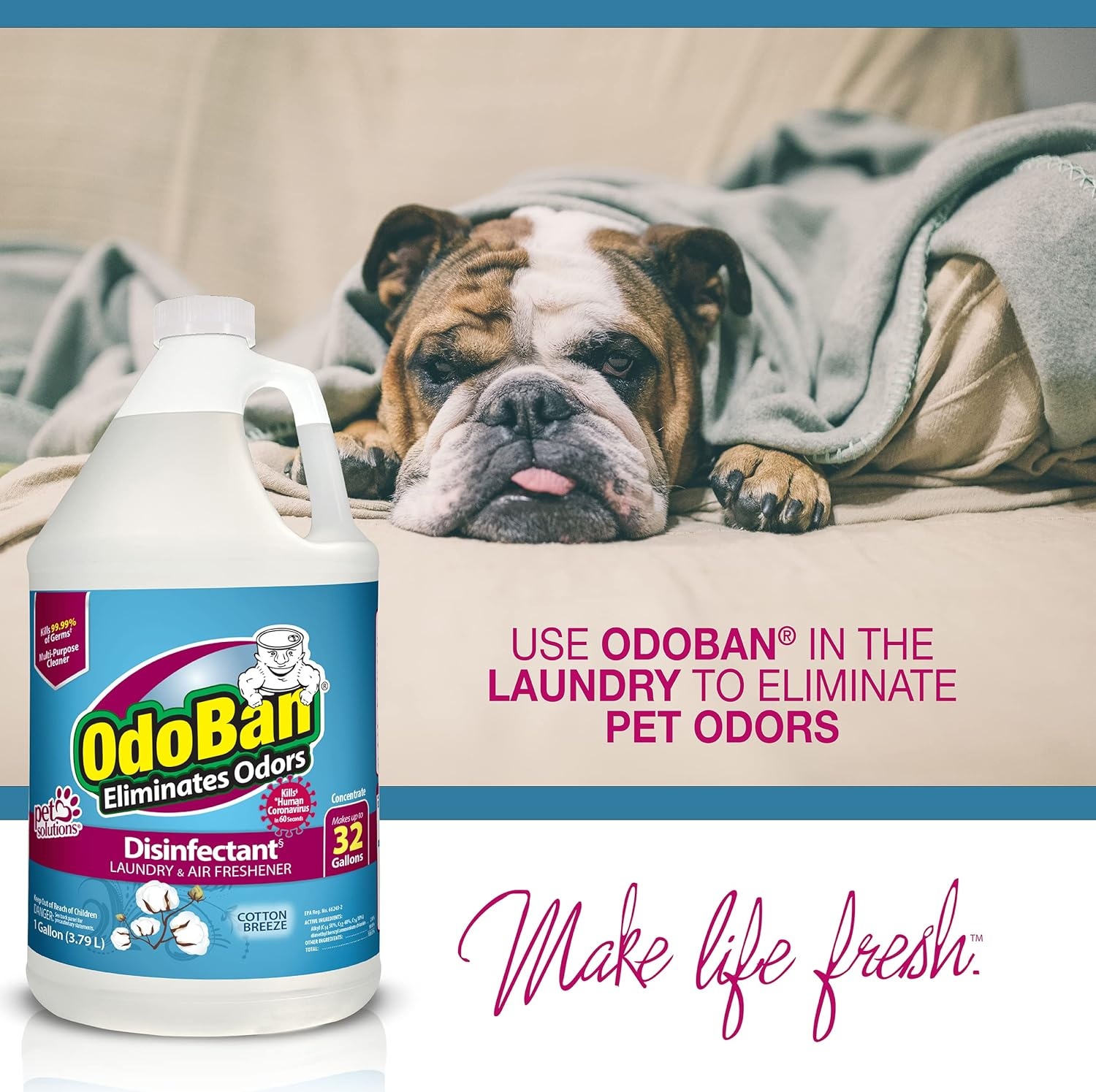 image:imageOdoBan ReadytoUse Disinfectant and Odor Eliminator Set of 3 4 Ounce Travel Spray 32 Ounce Spray 1 Gallon Concentrate Original Eucalyptus ScentCotton Breeze