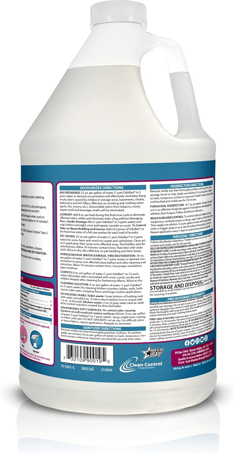 image:imageOdoBan ReadytoUse Disinfectant and Odor Eliminator Set of 3 4 Ounce Travel Spray 32 Ounce Spray 1 Gallon Concentrate Original Eucalyptus ScentCotton Breeze