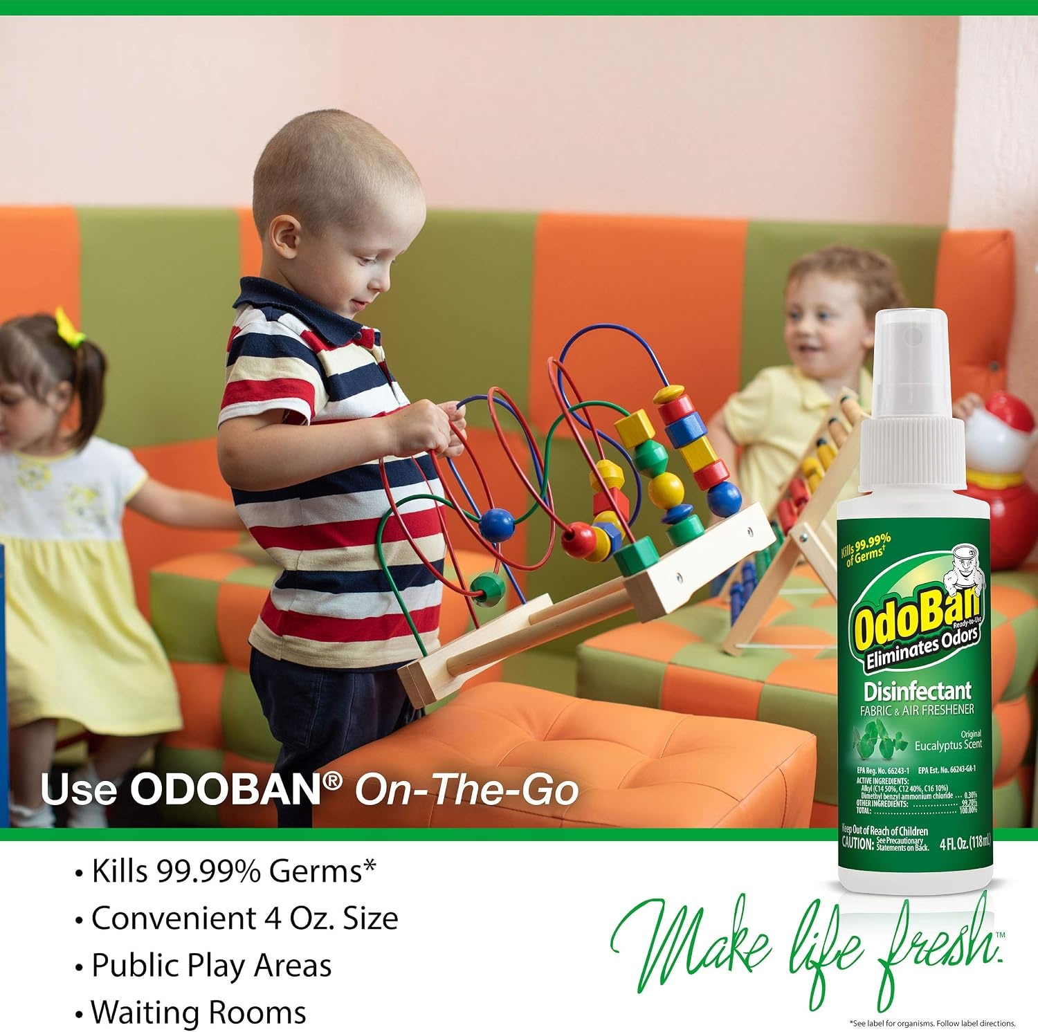 image:imageOdoBan ReadytoUse Disinfectant and Odor Eliminator Set of 3 4 Ounce Travel Spray 32 Ounce Spray 1 Gallon Concentrate Original Eucalyptus ScentEucalyptus