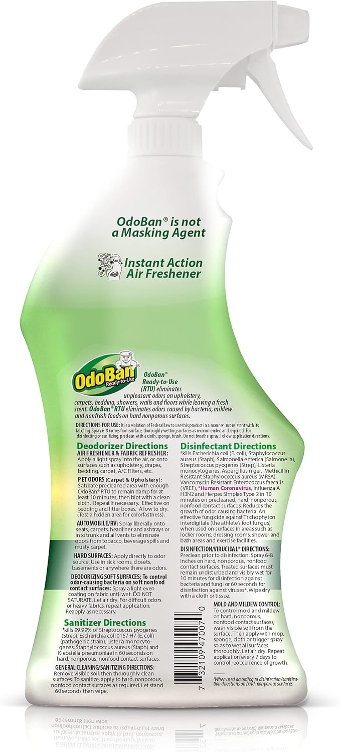 image:imageOdoBan ReadytoUse Disinfectant and Odor Eliminator Set of 3 4 Ounce Travel Spray 32 Ounce Spray 1 Gallon Concentrate Original Eucalyptus ScentLavender