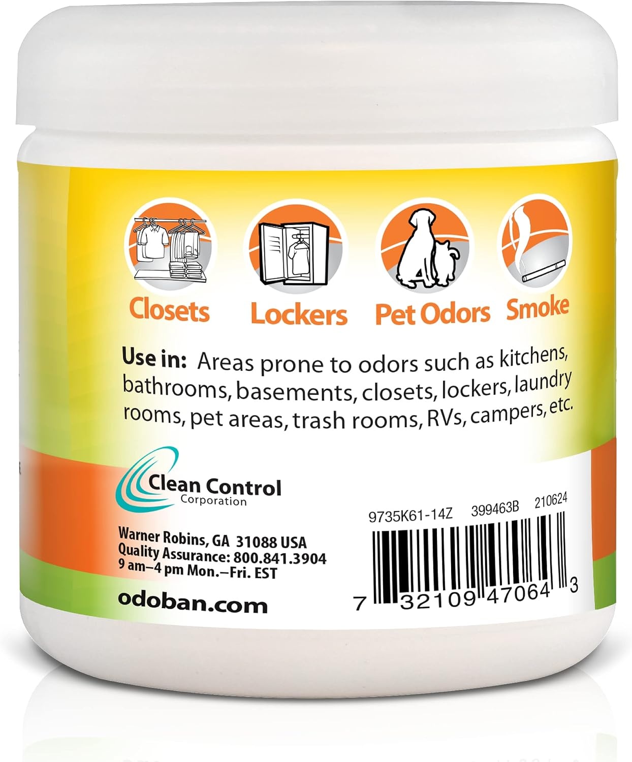 image:imageOdoBan Solid Odor Absorber Eliminator for Home and Small Spaces Citrus Scent 14 Ounces Each 3Pack1 Count Pack of 12