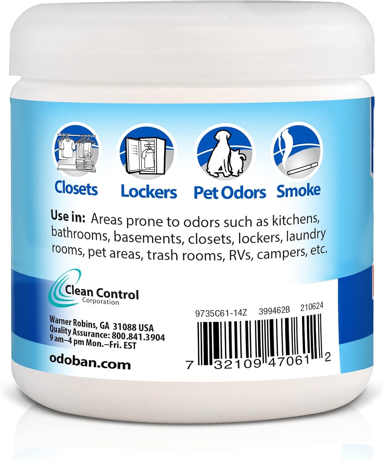 image:imageOdoBan Solid Odor Absorber Eliminator for Home and Small Spaces Citrus Scent 14 Ounces Each 3Pack1 Count Pack of 3