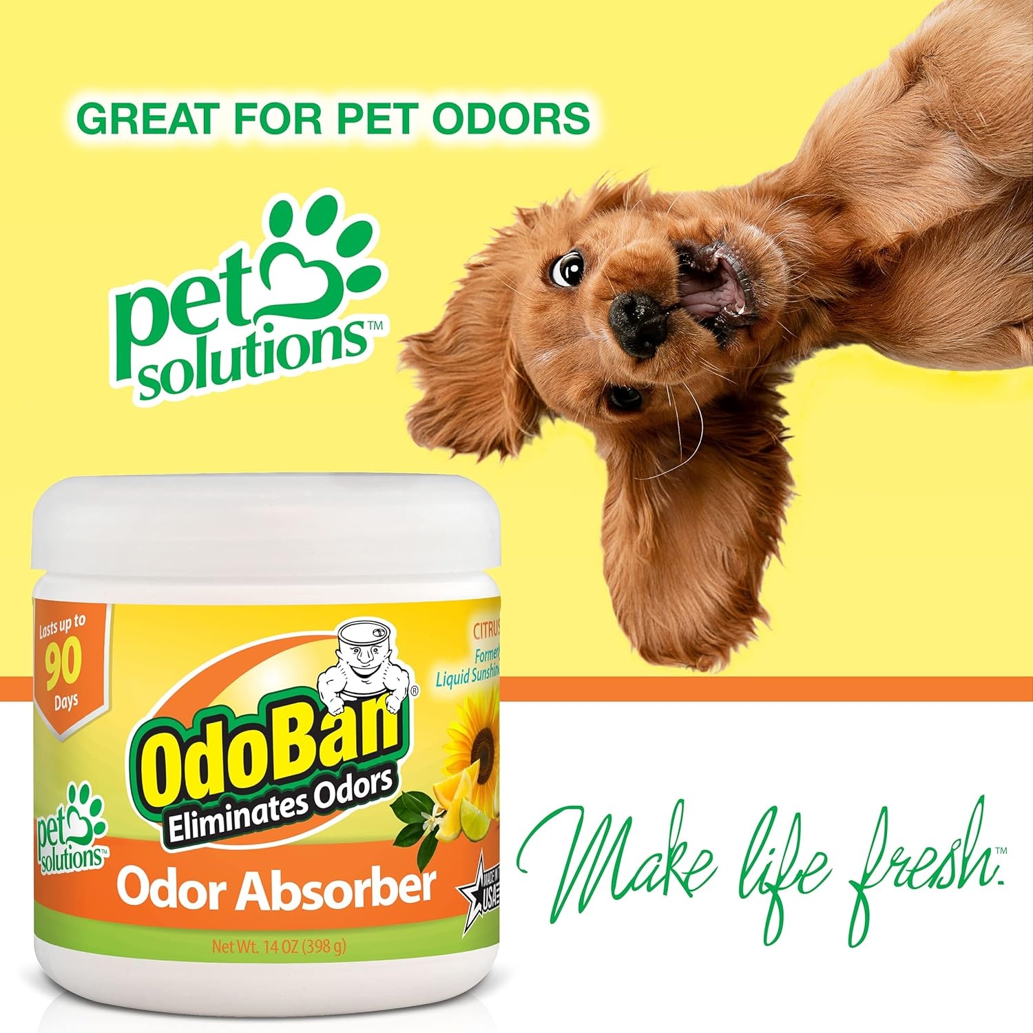 image:imageOdoBan Solid Odor Absorber Eliminator for Home and Small Spaces Citrus Scent 14 Ounces Each 3Pack1 Count Pack of 6