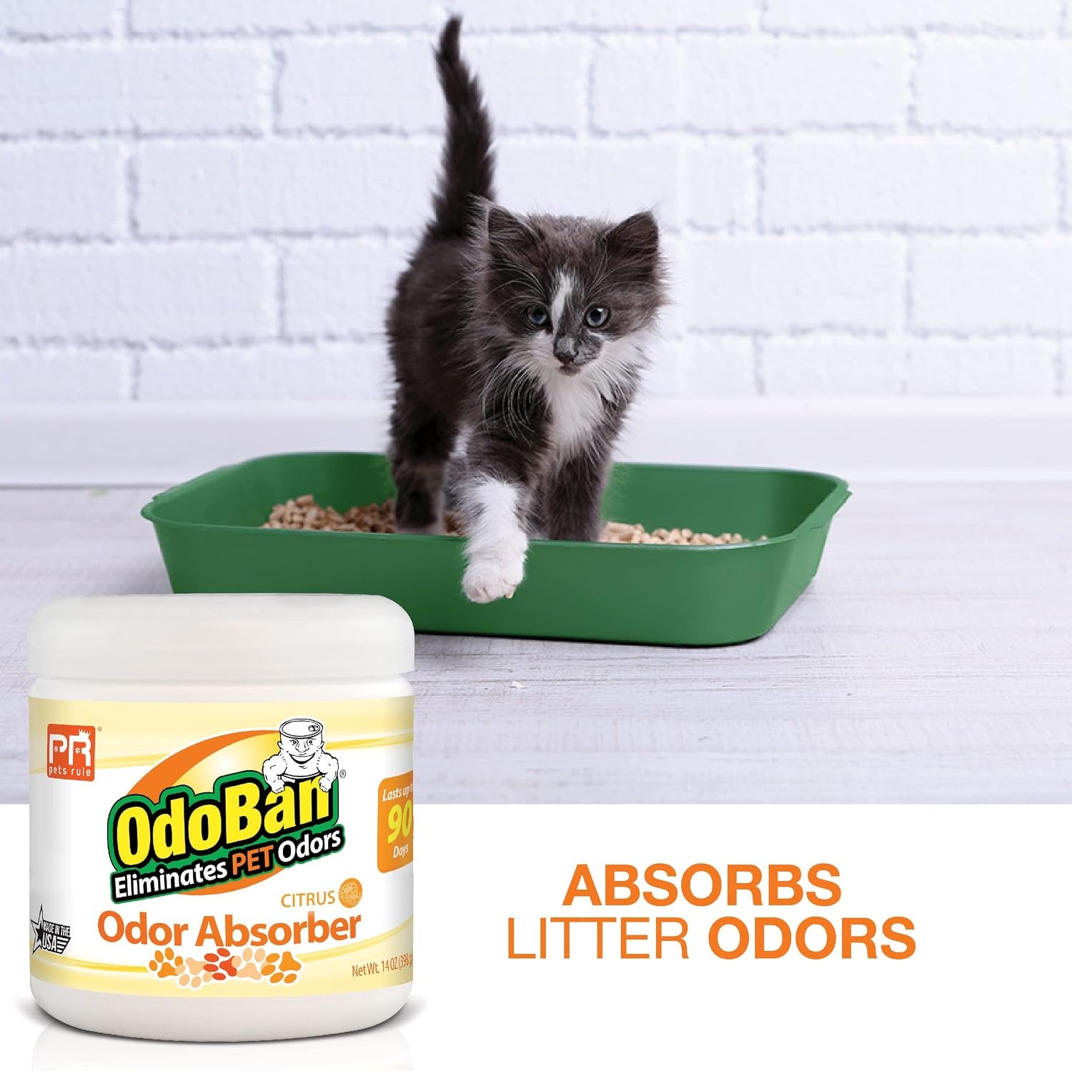 image:imagePets Rule OdoBan Solid Odor Absorber Air Freshener 3Pack 14 Ounce Jar Each Citrus ScentCitrus