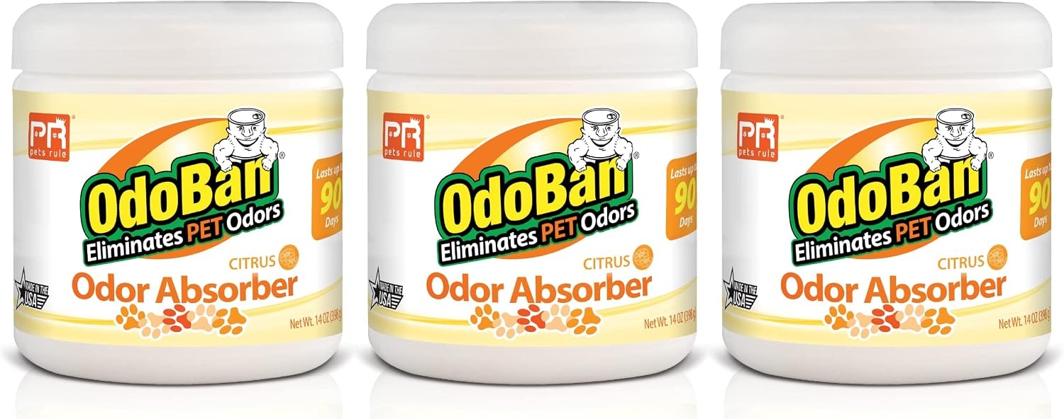 image:imagePets Rule OdoBan Solid Odor Absorber Air Freshener 3Pack 14 Ounce Jar Each Citrus ScentCitrus