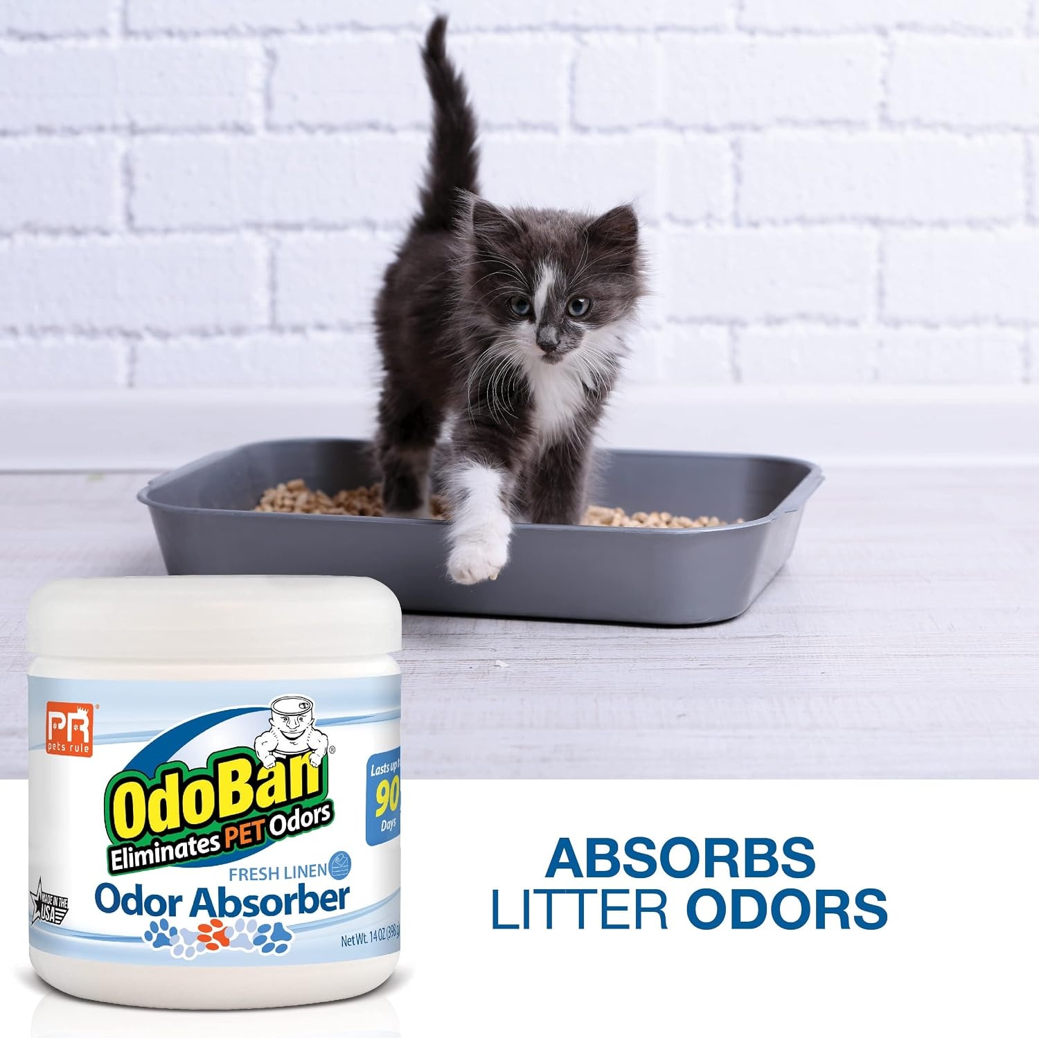image:imagePets Rule OdoBan Solid Odor Absorber Air Freshener 3Pack 14 Ounce Jar Each Citrus ScentFresh Linen