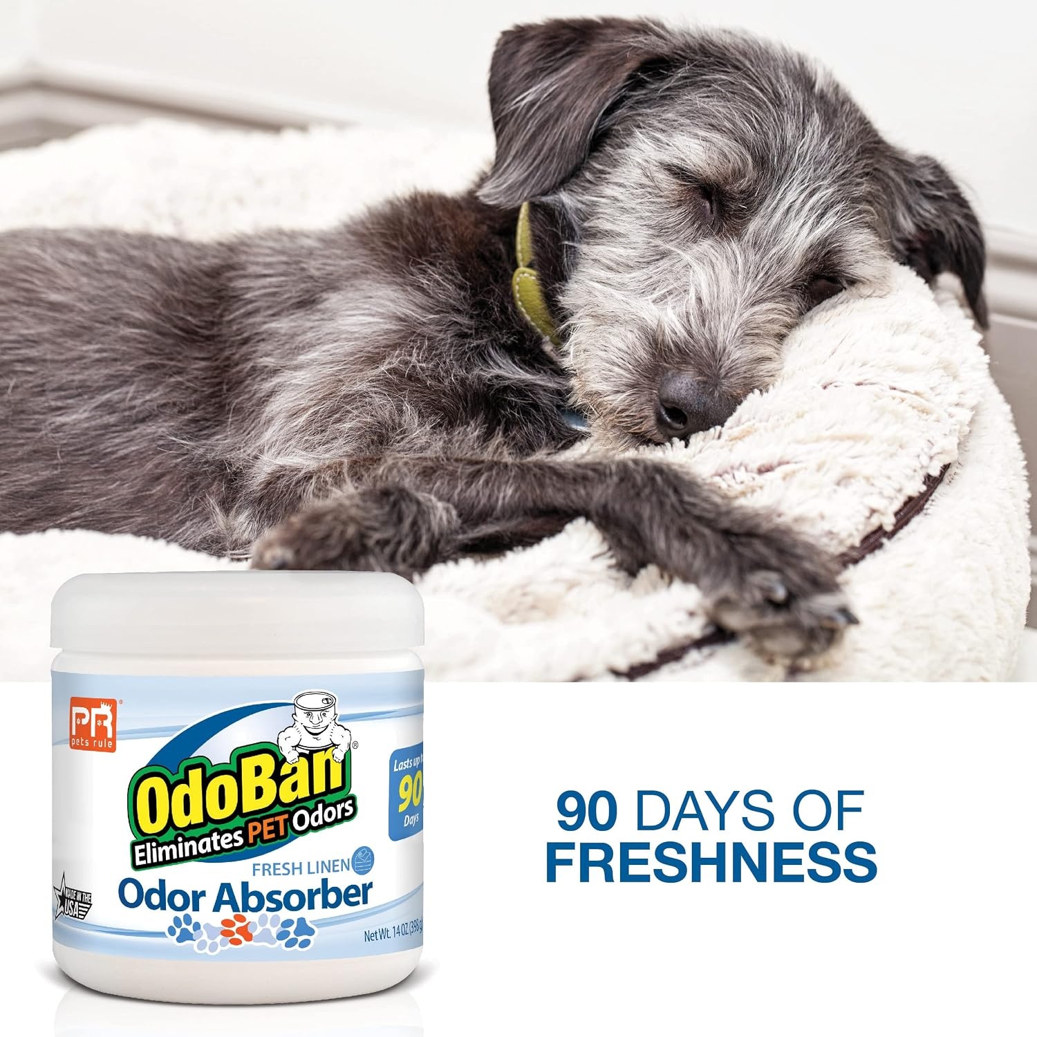 image:imagePets Rule OdoBan Solid Odor Absorber Air Freshener 3Pack 14 Ounce Jar Each Citrus ScentFresh Linen