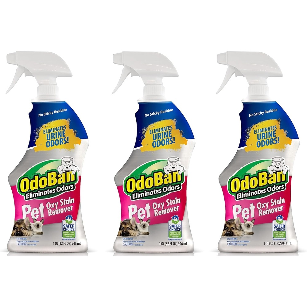 image:imageOdoBan Pet Solutions Oxy Stain Remover Pet Stain Eliminator Made in the USA 6Pack 32 Ounce Spray EachUnscented