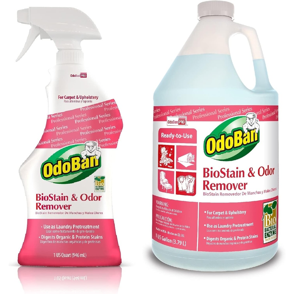 image:imageOdoBan Professional Cleaning and Odor Control Solutions ReadytoUse Biostain and Odor Remover Made in the USA 2 Gallons80 Fl Oz Pack of 2