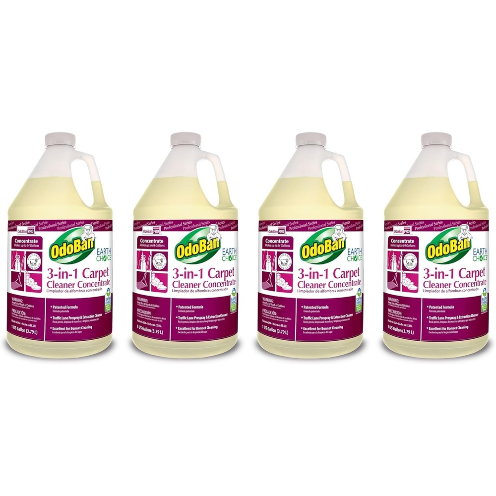 image:imageOdoBan Professional Series 3in1 Carpet Cleaner Concentrate Made in the USA Set of 2 1 Gallon Each128 Fl Oz Pack of 4