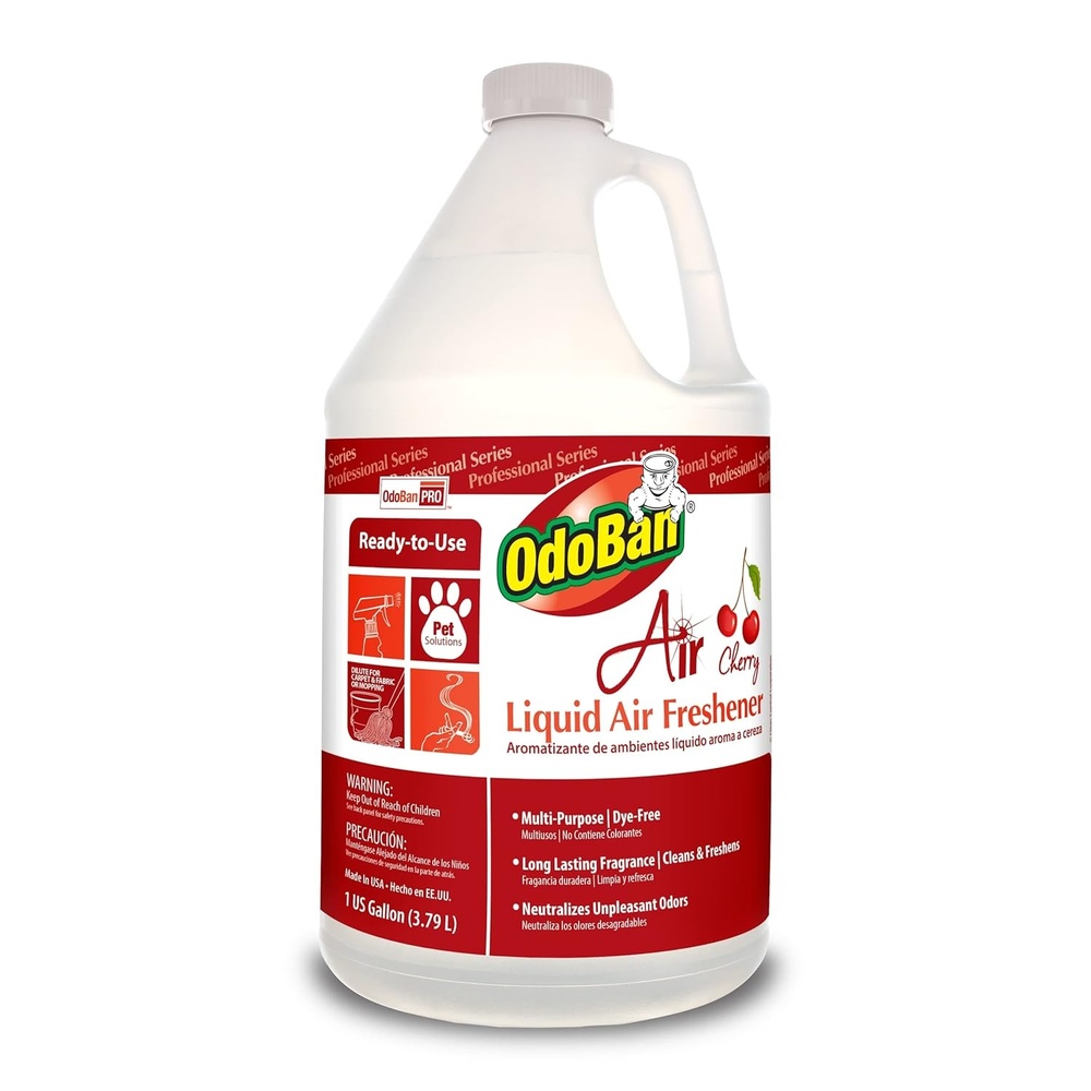image:imageOdoBan Professional Series ReadytoUse Air Cherry Liquid Air Freshener Made in the USA Cherry Scent 1 Gallon