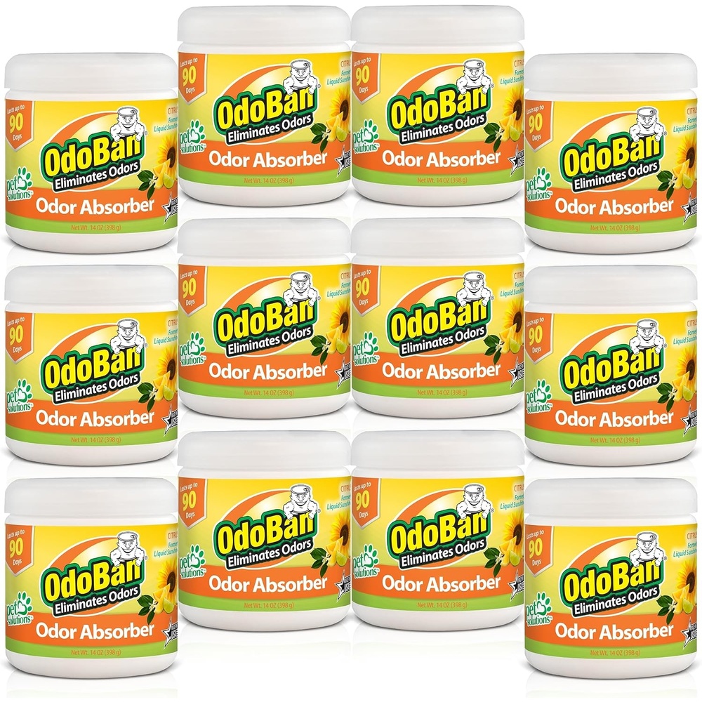 image:imageOdoBan Solid Odor Absorber Eliminator for Home and Small Spaces Citrus Scent 14 Ounces Each 3Pack1 Count Pack of 12
