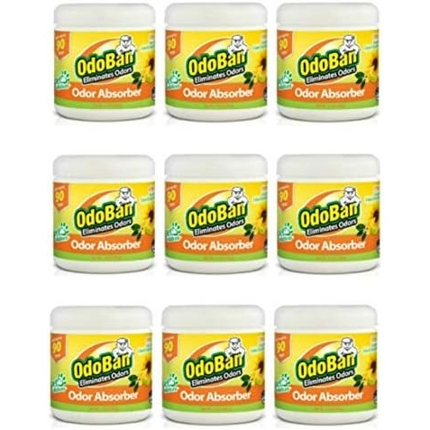 image:imageOdoBan Solid Odor Absorber Eliminator for Home and Small Spaces Citrus Scent 14 Ounces Each 3Pack1 Count Pack of 9