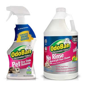 OdoBan Pet Solutions No Rinse Neutral pH Floor Cleaner Concentrate, Made in the USA, 1 Gallon, and Oxy Stain Remover, 32 Ounce Spray(Citrus)